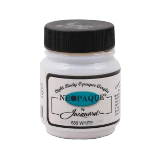 JACQUARD Neopaque Paint 2.25oz #589 WHITE / BIAŁA mocnokryjąca farba akrylowa do ubrań, butów i rękodzieła