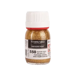 TARRAGO SNEAKERS Paint Glitter 25ml #550 GOLD / Złota brokatowa farba akrylowa do rękodzieła i customizacji butów oraz ubrań