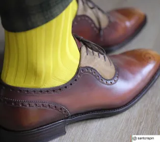 VICCEL / CELCHUK Socks Solid Canary Yellow Cotton - Luksusowe skarpetki
