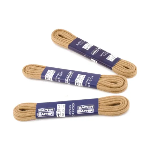 Wytrzymałe beżowe sznurowadła okrągłe