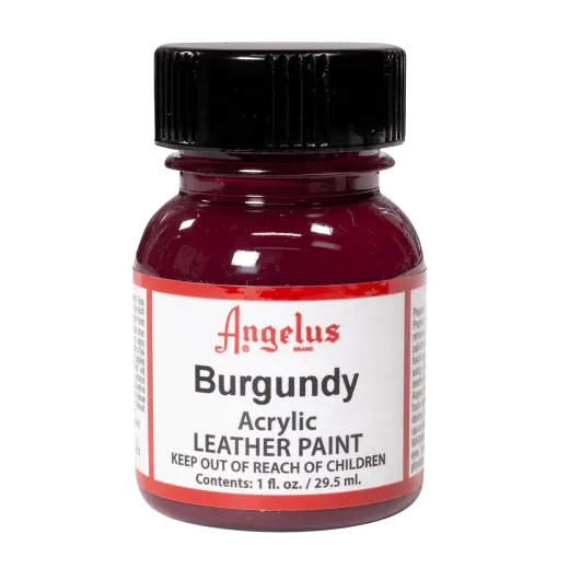 Bordowa farba Angelus do customizacji sneakersów i jeansu. Bordowe farby akrylowe do skór licowych i tkanin. Stosowane do butów, katan, toreb