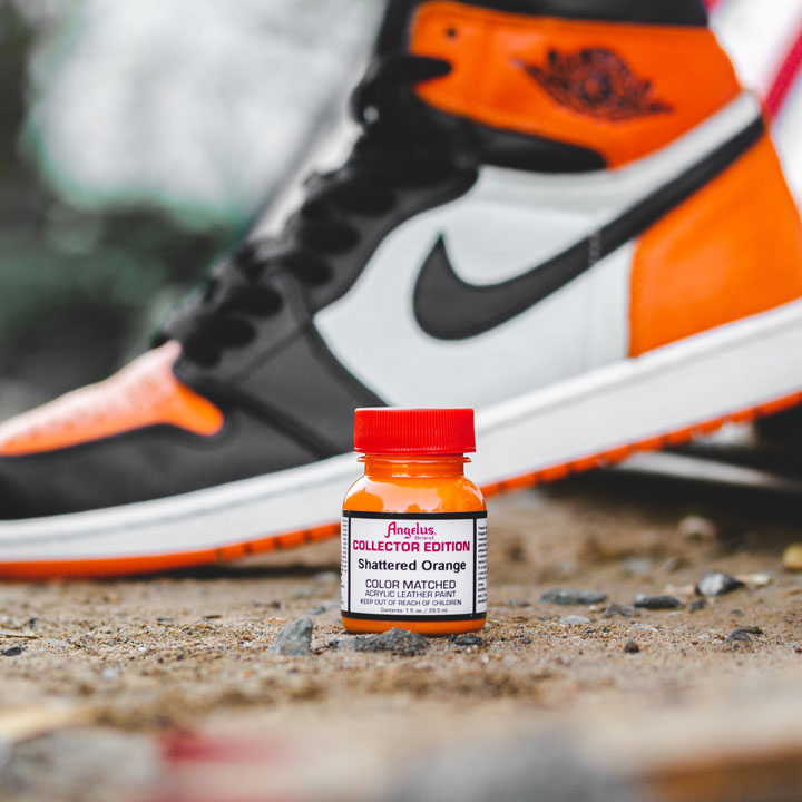 Nike Air Jordan Shattered Orange Angelus Acrylic Paint Collector Edition Custom i renowacje