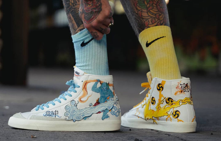 farby do personalizacji kicksow nike tarrago sneakers paint - custom fujin raijin