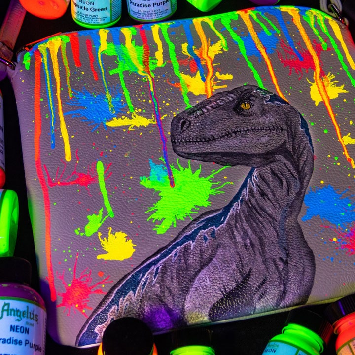 Świecące w ciemności farby neonowe UV do skór i tkanin Angelus Neon Acrylic Leather Paint Custom