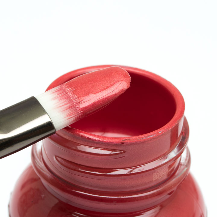 Akrylowa, opalizująca, perłowa czerwona farba do butów, jeansu, tkanin, ubrań Angelus Pearlscent Riot Red