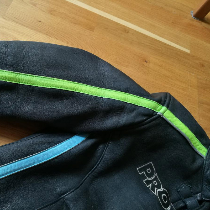 Neonowa zielona farba do skór, kombinezonów motocyklowych