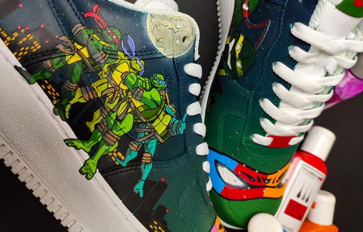 Farba do butów, akryle do obuwia. Ręcznie malowane Sneakersy Nike. Rękodzieło, Custom.
