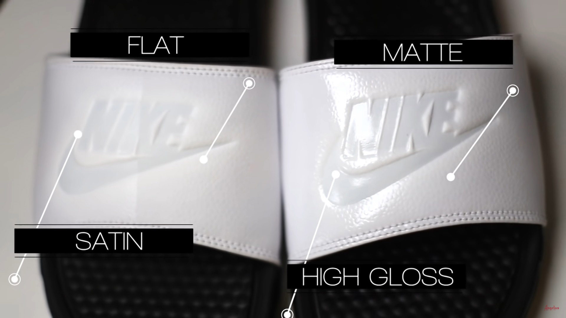 Testy lakierów wykończeniowych ANGELUS Fisnisher 4-coat - mat, flat, satin, high gloss. Farby do rękodzieła.